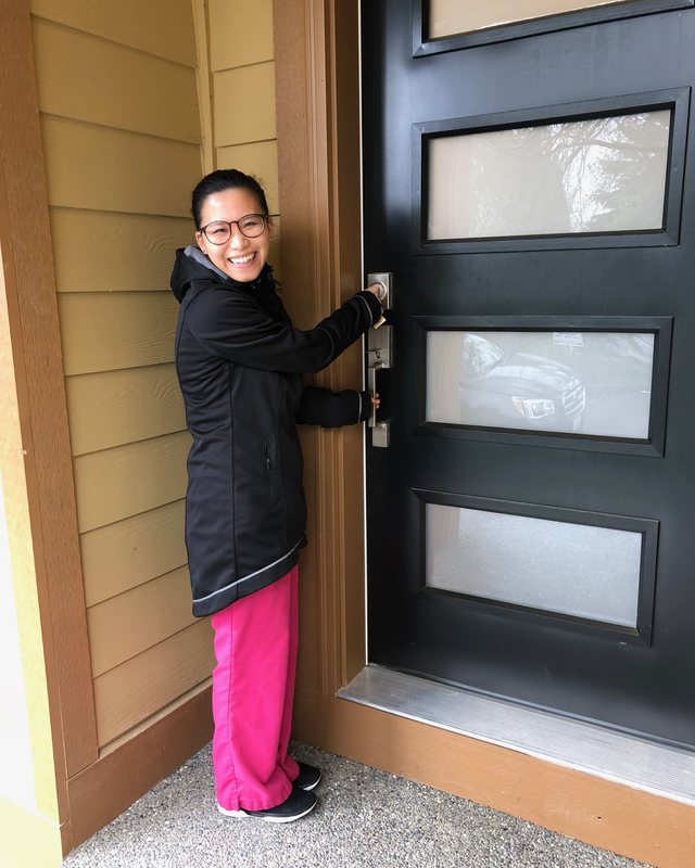 A happy client on moving day